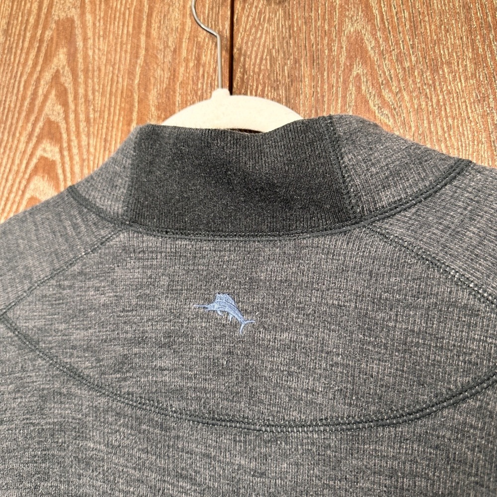 Tommy Bahama Reversible Quarter Zip Pullover Men's Gray Blue Cotton Lyocell XL - Picture 8 of 12